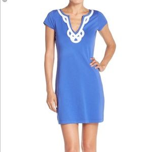 Lilly Pulitzer Blue and White Midi Dress